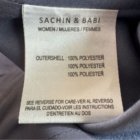 Sachin‎ & Babi Gabby Gown Size 6 Satin Crepe Beaded V-Neck A-Line Fornal Dress - Picture 14 of 16